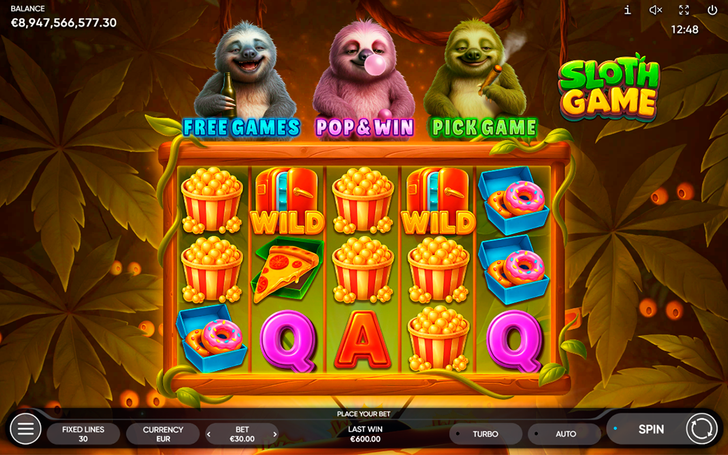 Play Sloth Game slot by top casino game developer!