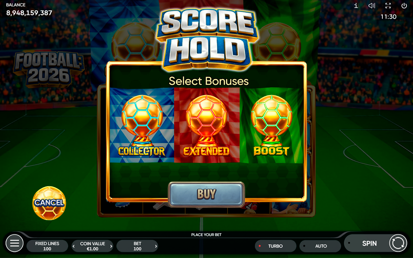 Play Football 2026 slot by top casino game developer!