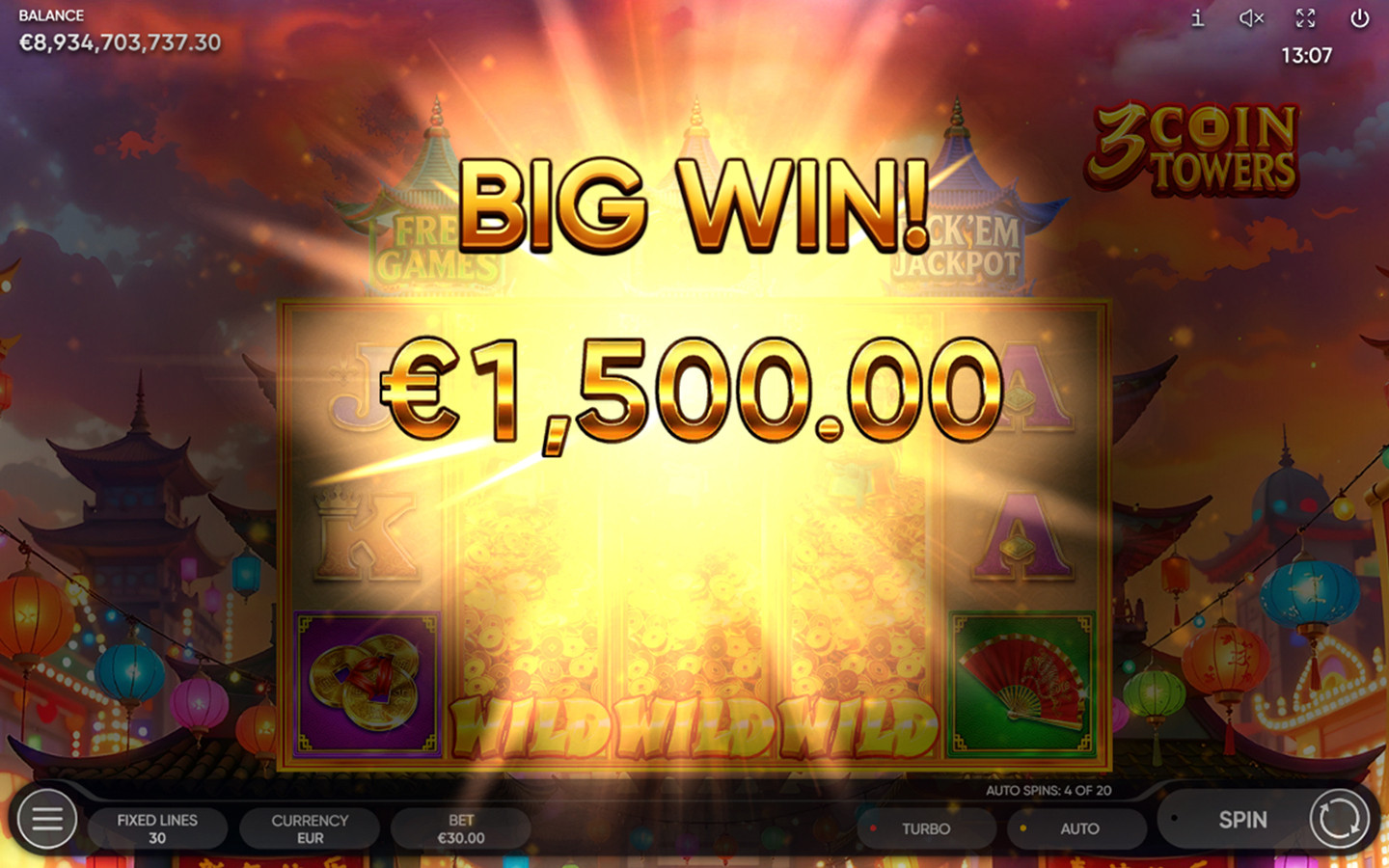 Play 3 Coin Towers slot by top casino game developer!