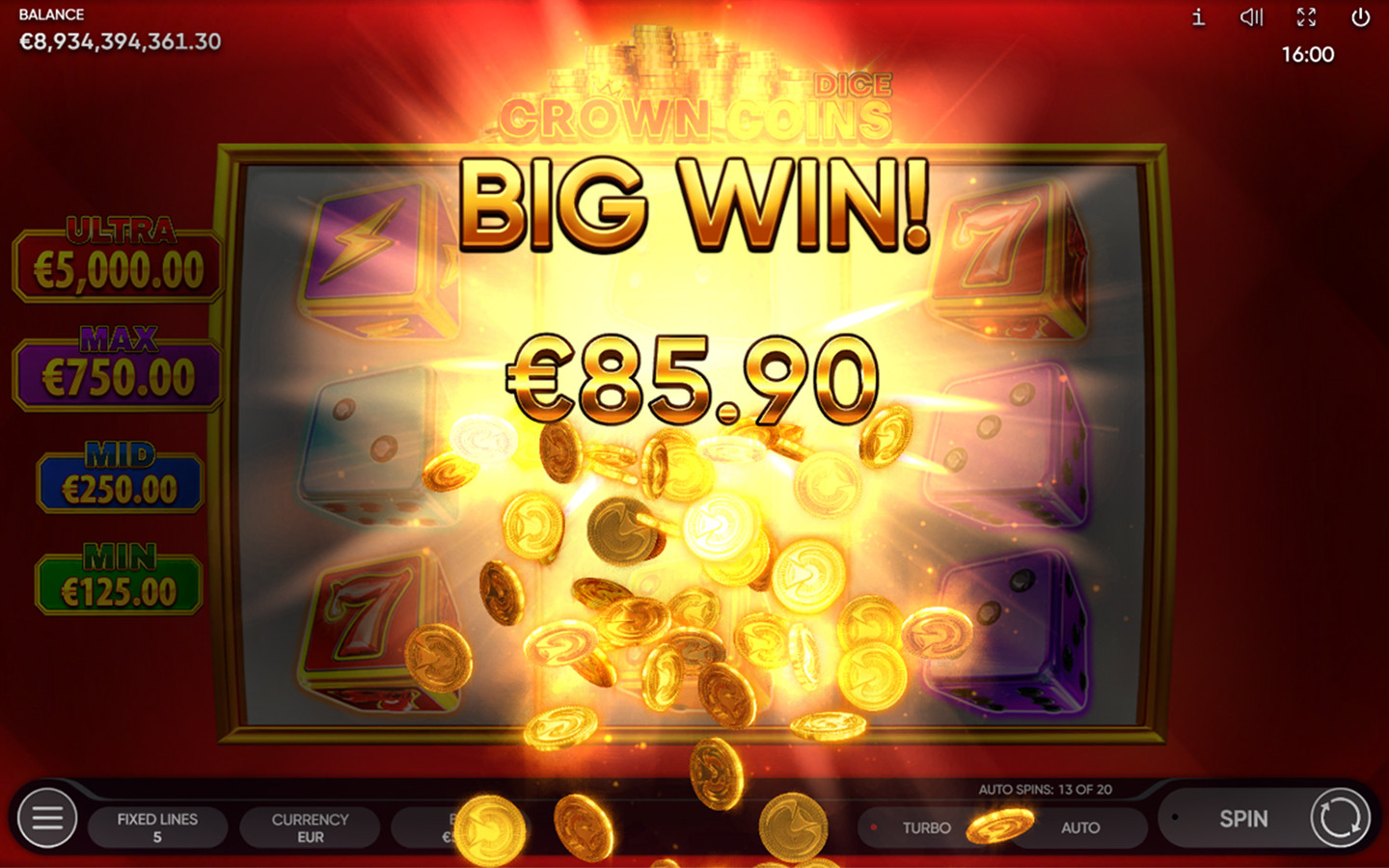 Play Crown Coins Dice slot by top casino game developer!