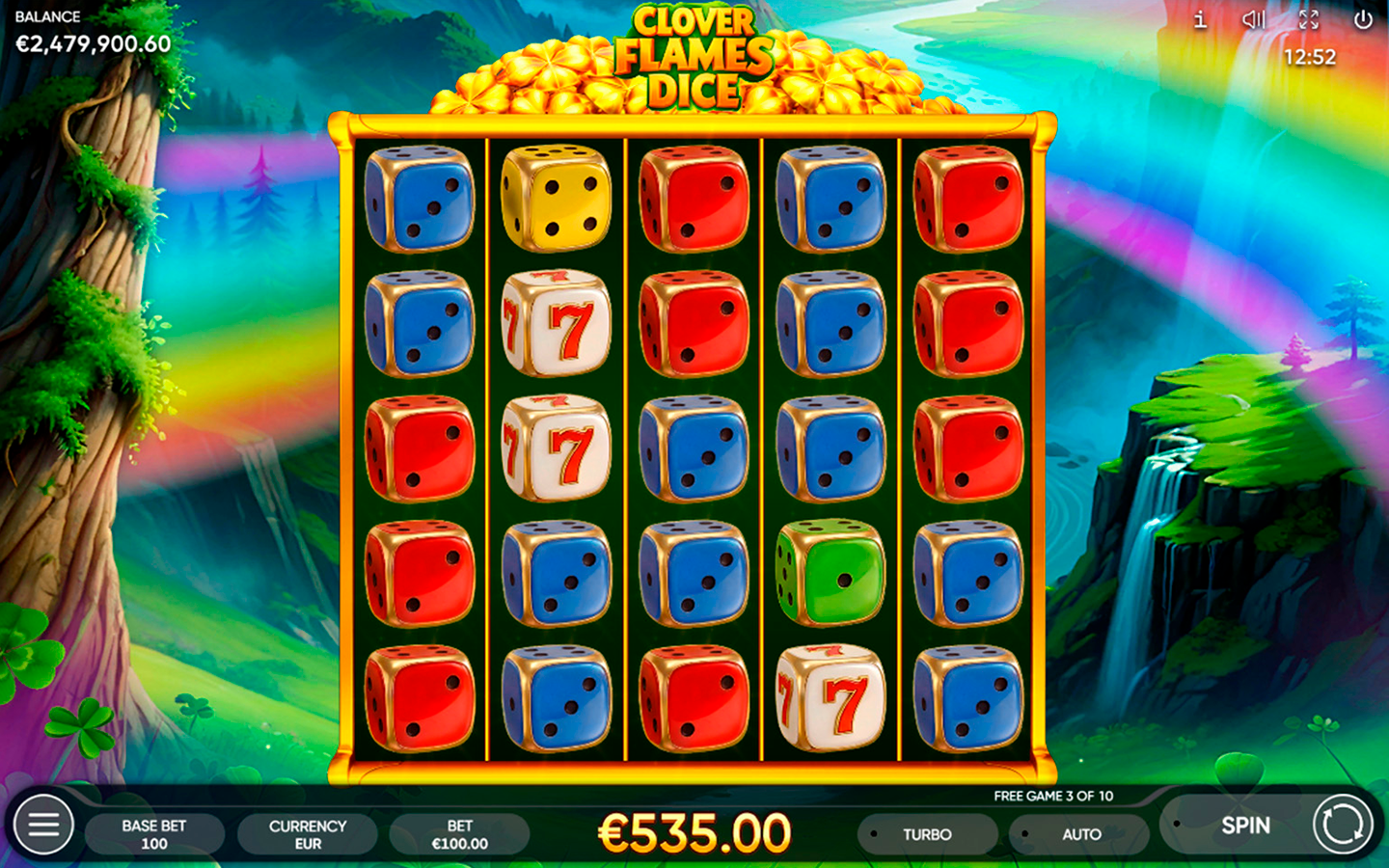 Play Clover Flames Dice slot by top casino game developer!