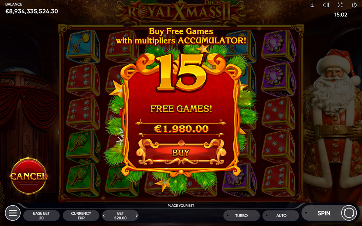 Play Royal Xmass 2 Dice slot by top casino game developer!