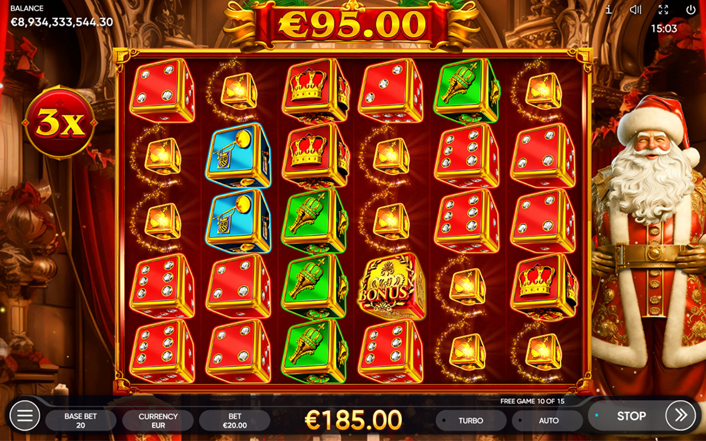 Play Royal Xmass 2 Dice slot by top casino game developer!
