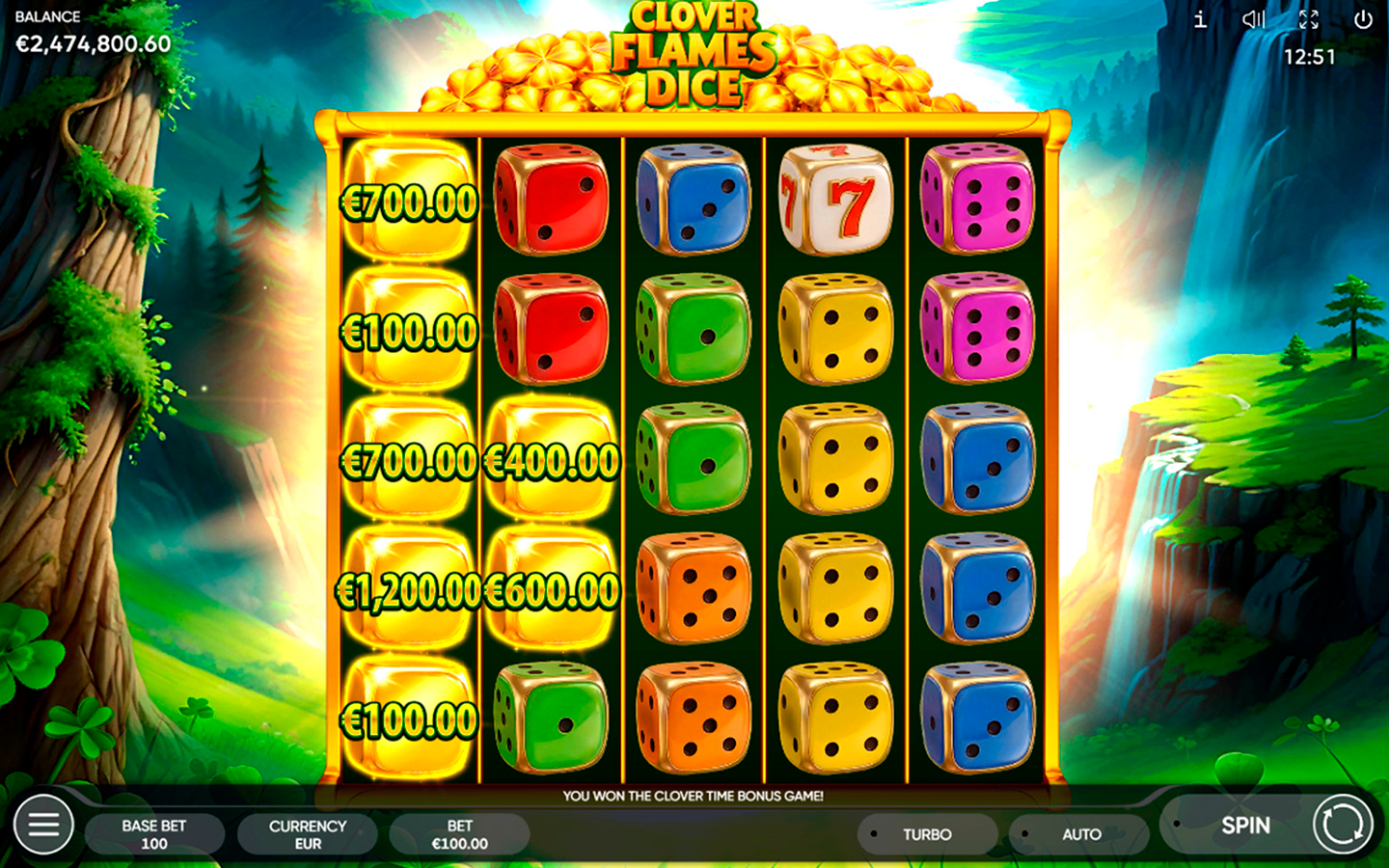 Play Clover Flames Dice slot by top casino game developer!