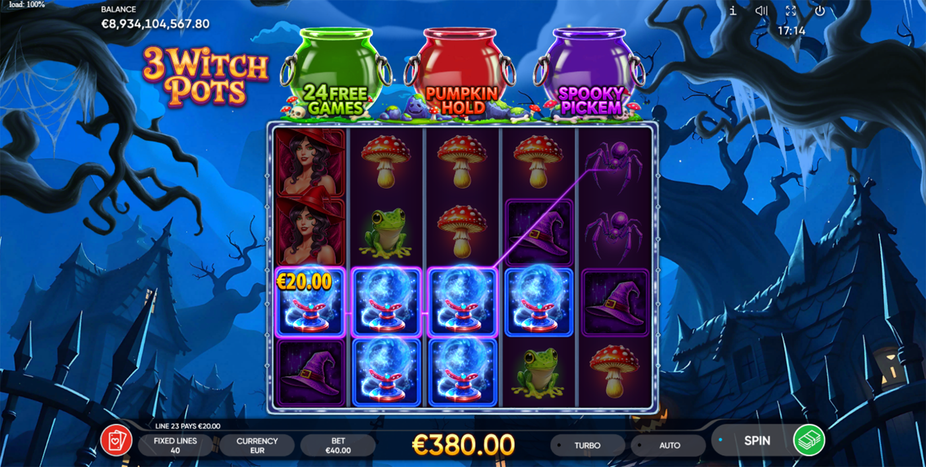 Play 3 Witch Pots slot by top casino game developer!