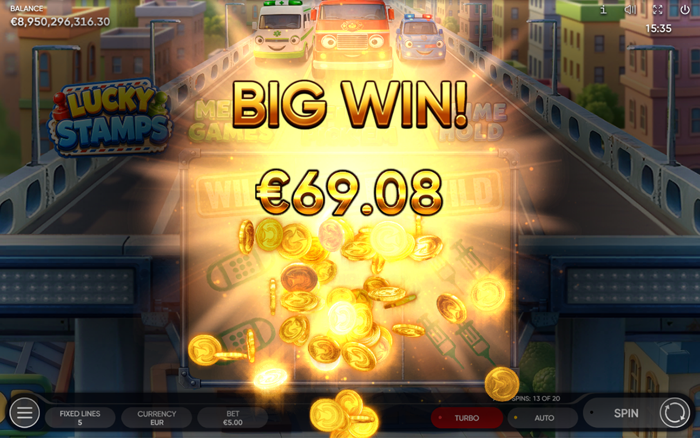 Play Lucky Stamps slot by top casino game developer!