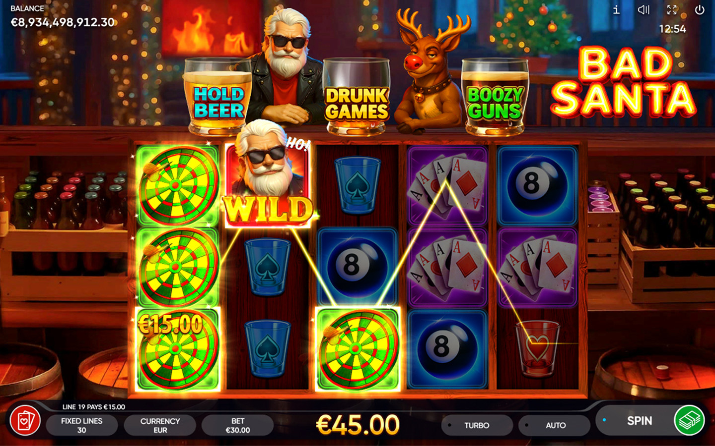 Play Bad Santa slot by top casino game developer!