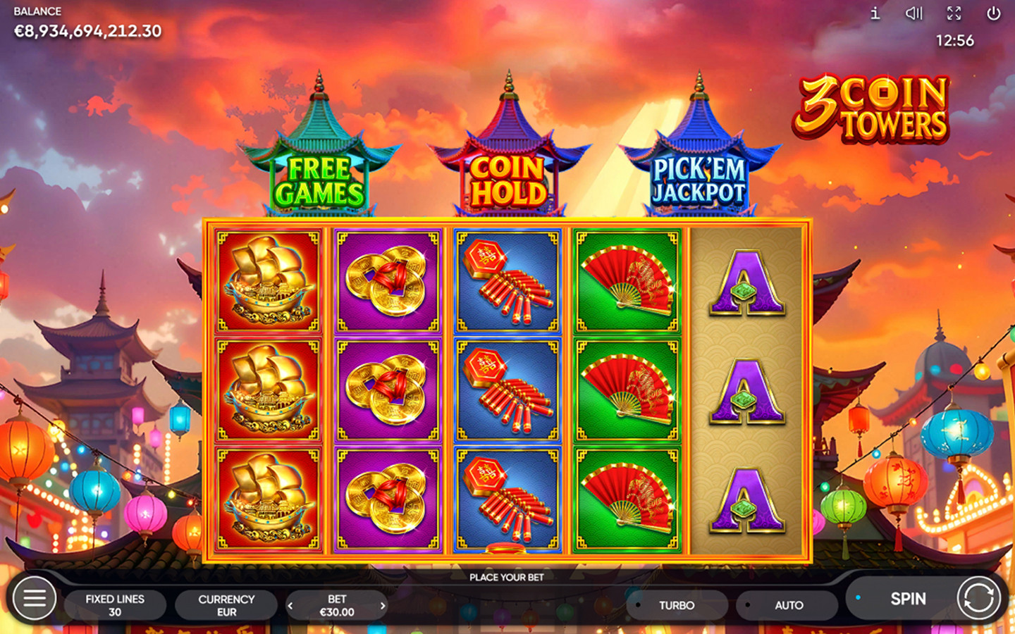 Play 3 Coin Towers slot by top casino game developer!