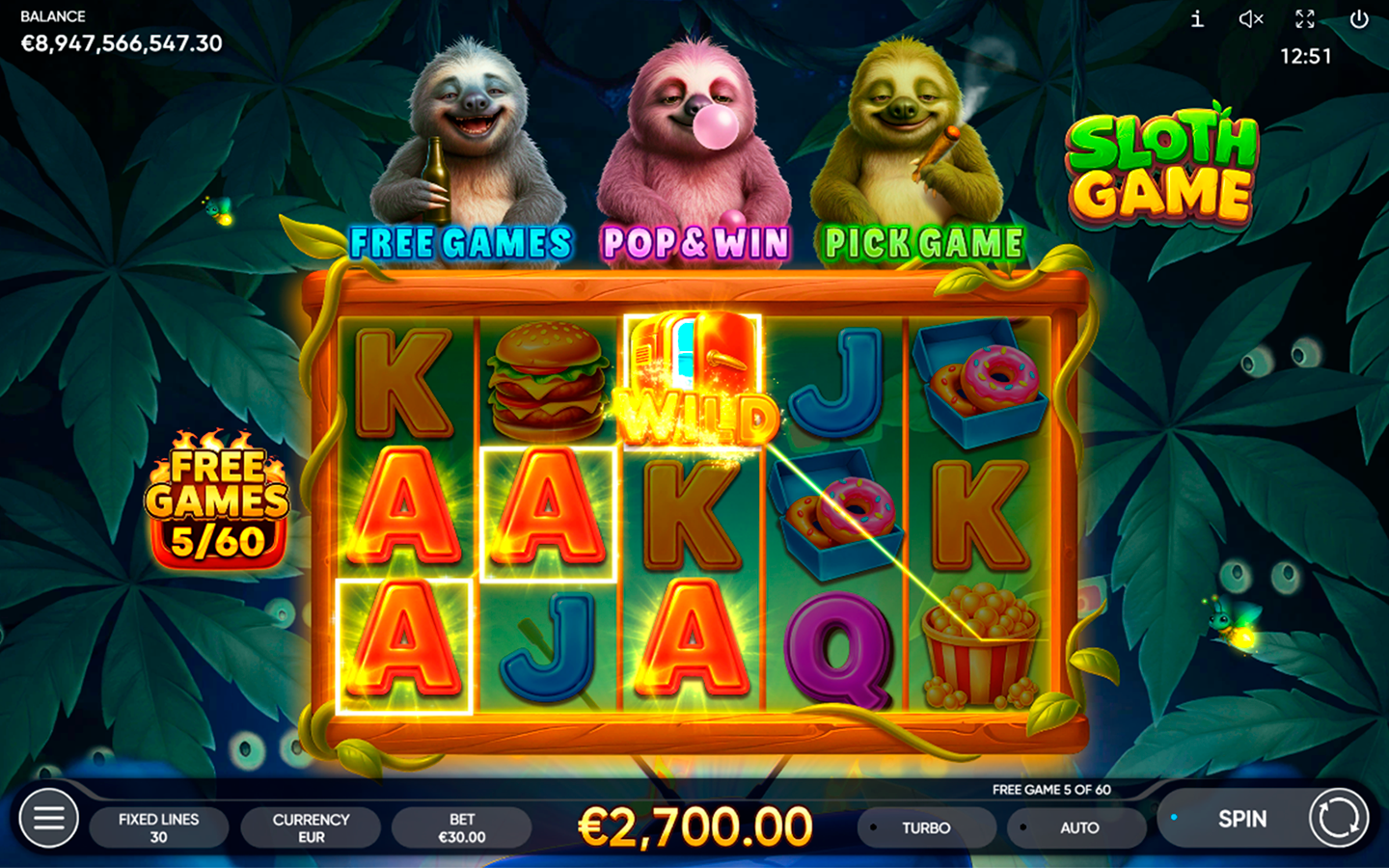 Play Sloth Game slot by top casino game developer!