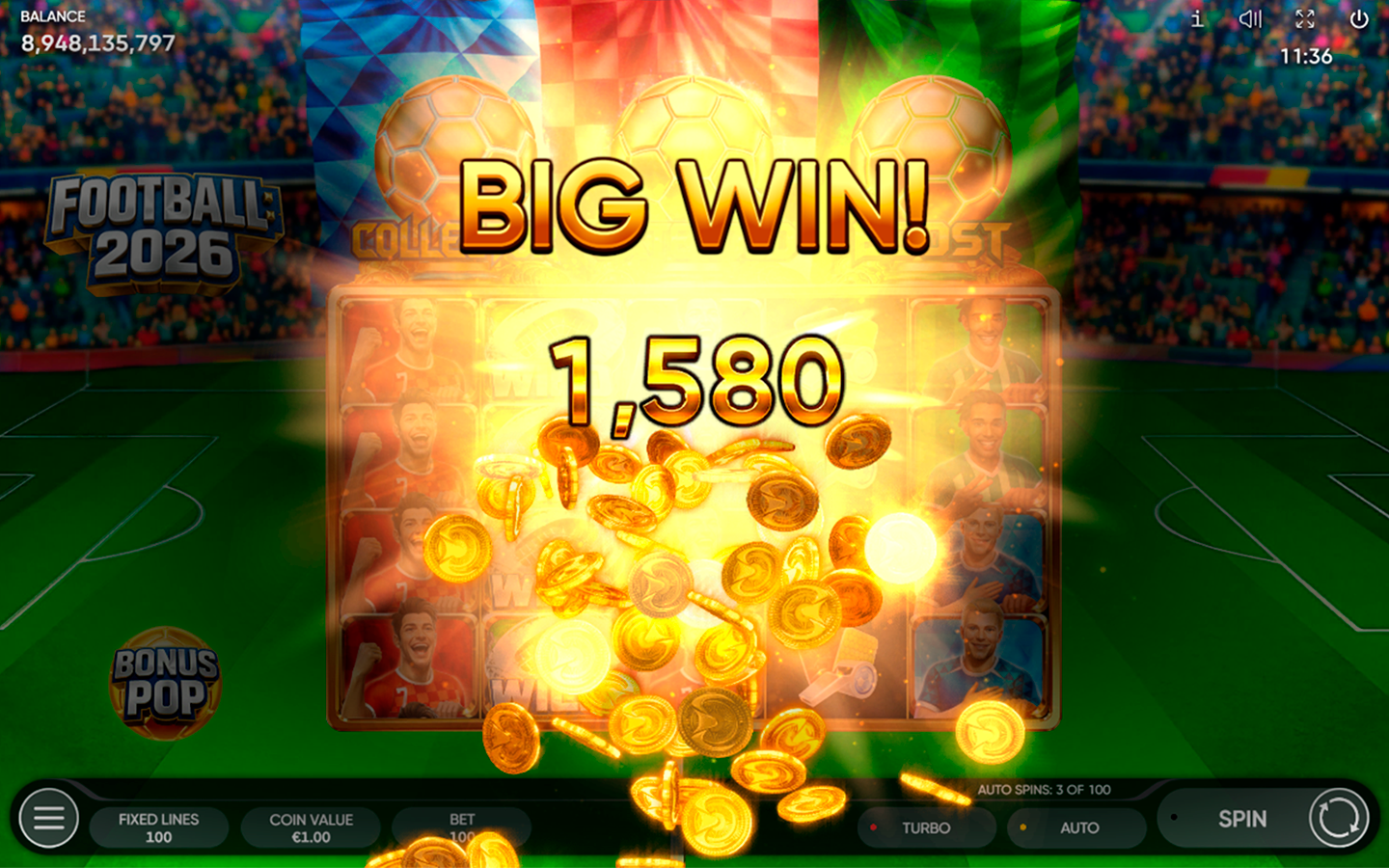 Play Football 2026 slot by top casino game developer!
